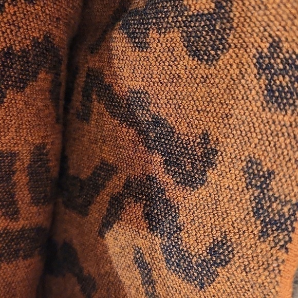 Anthropologie Wide Flared Tiger Print knit Pants Orange/Blk, US Women's XL NWOT - Picture 10 of 10